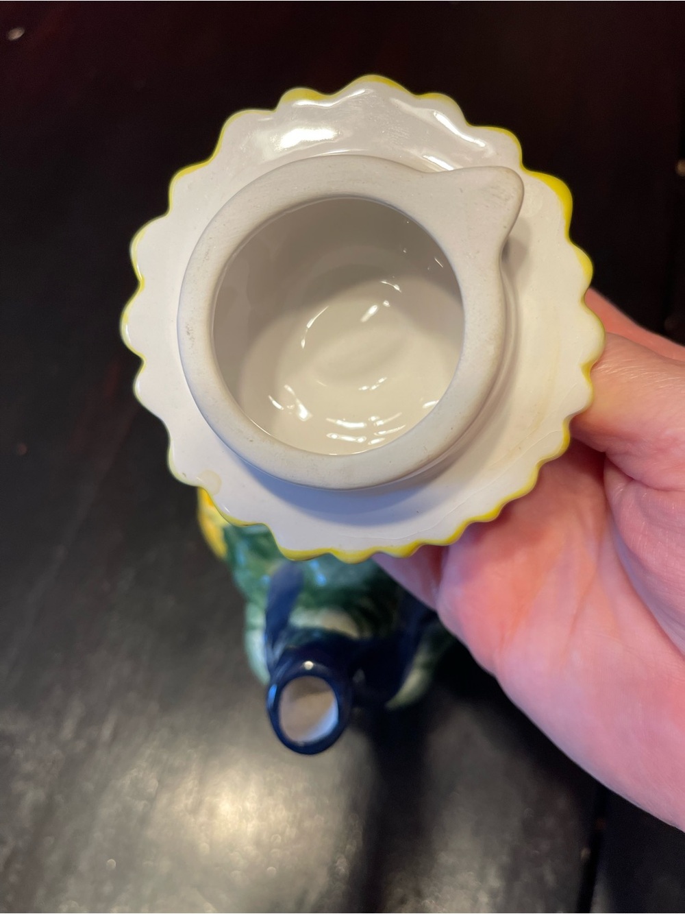 Carol Endres Ceramic Sunflower Clock Teapot